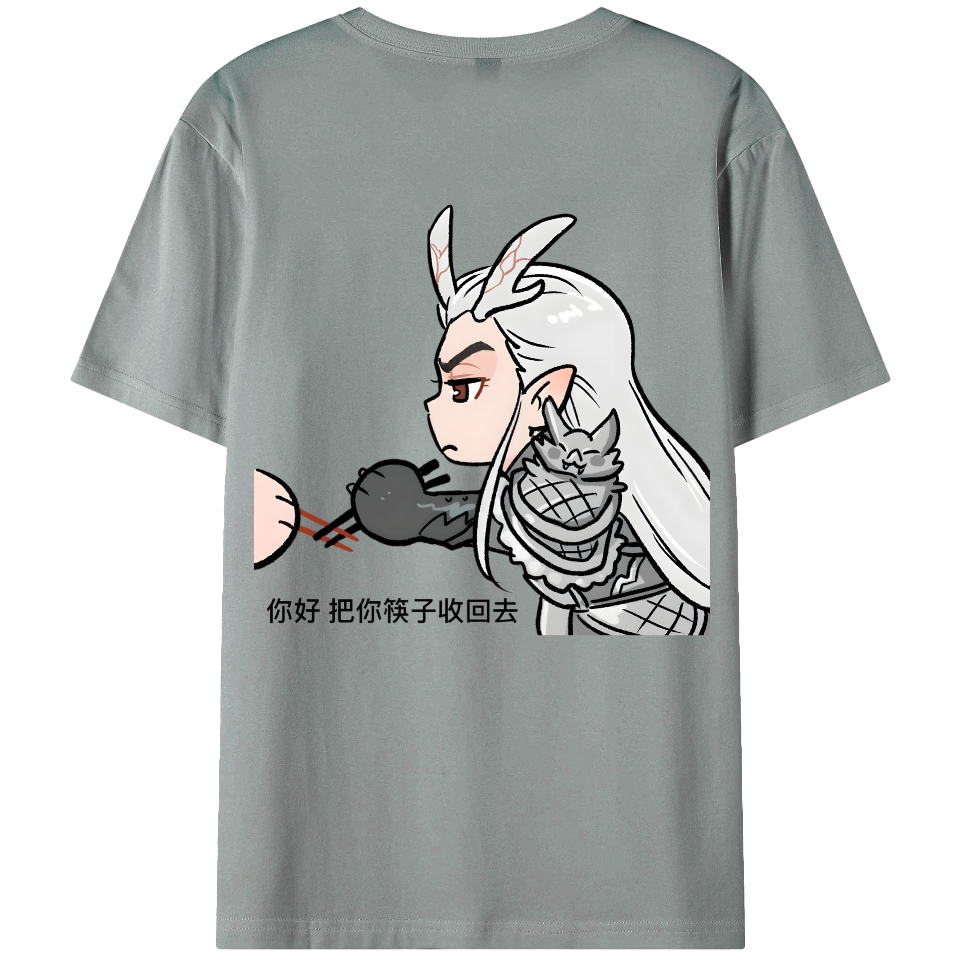 （画像用） Ne Zha 2 ナタ 魔童の大暴れ 綿100％ メンズ半袖Tシャツ（バックプリント） 通気性